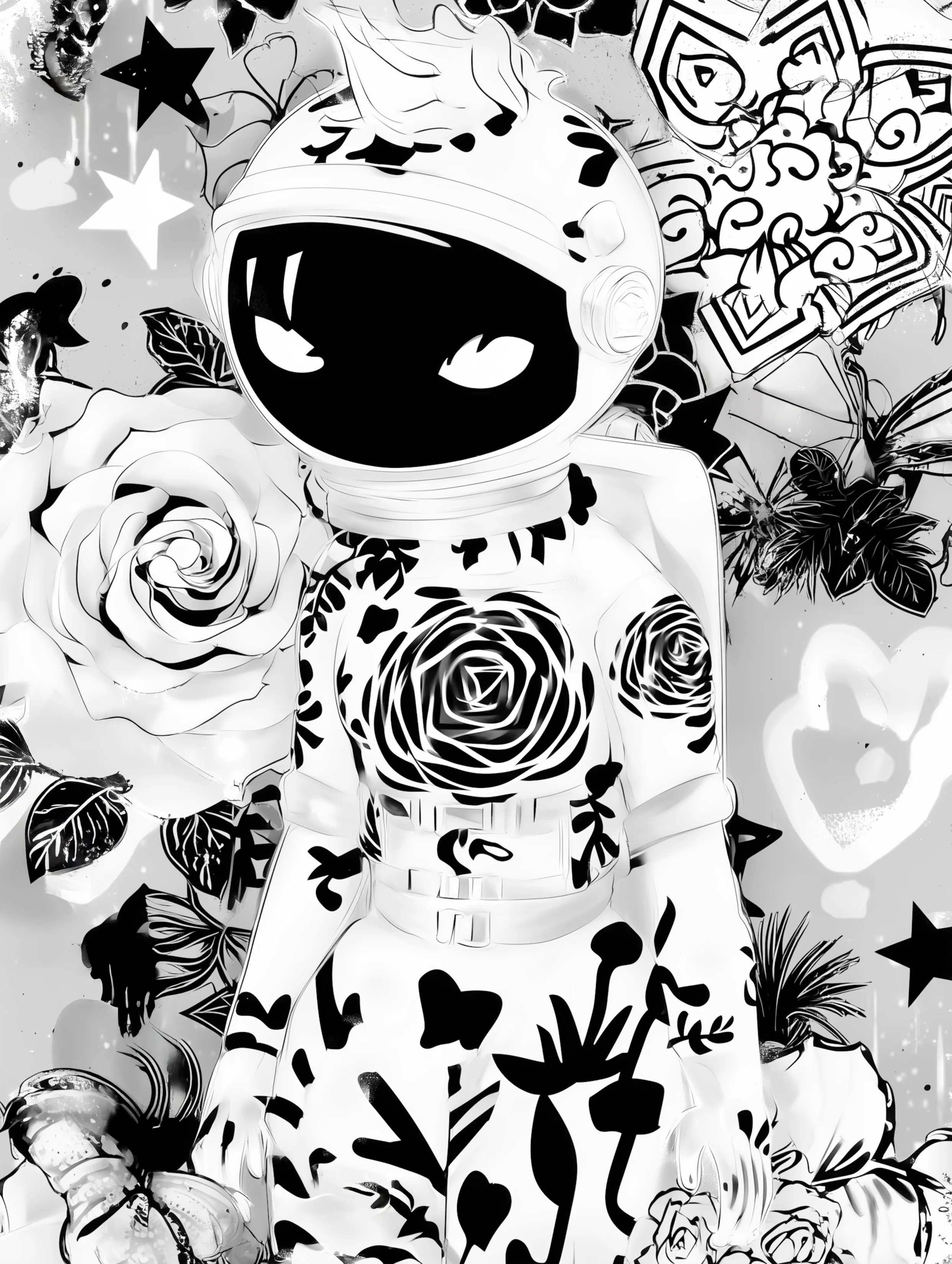 Free printable astronaut coloring pages for adults featuring eyes on astronaut